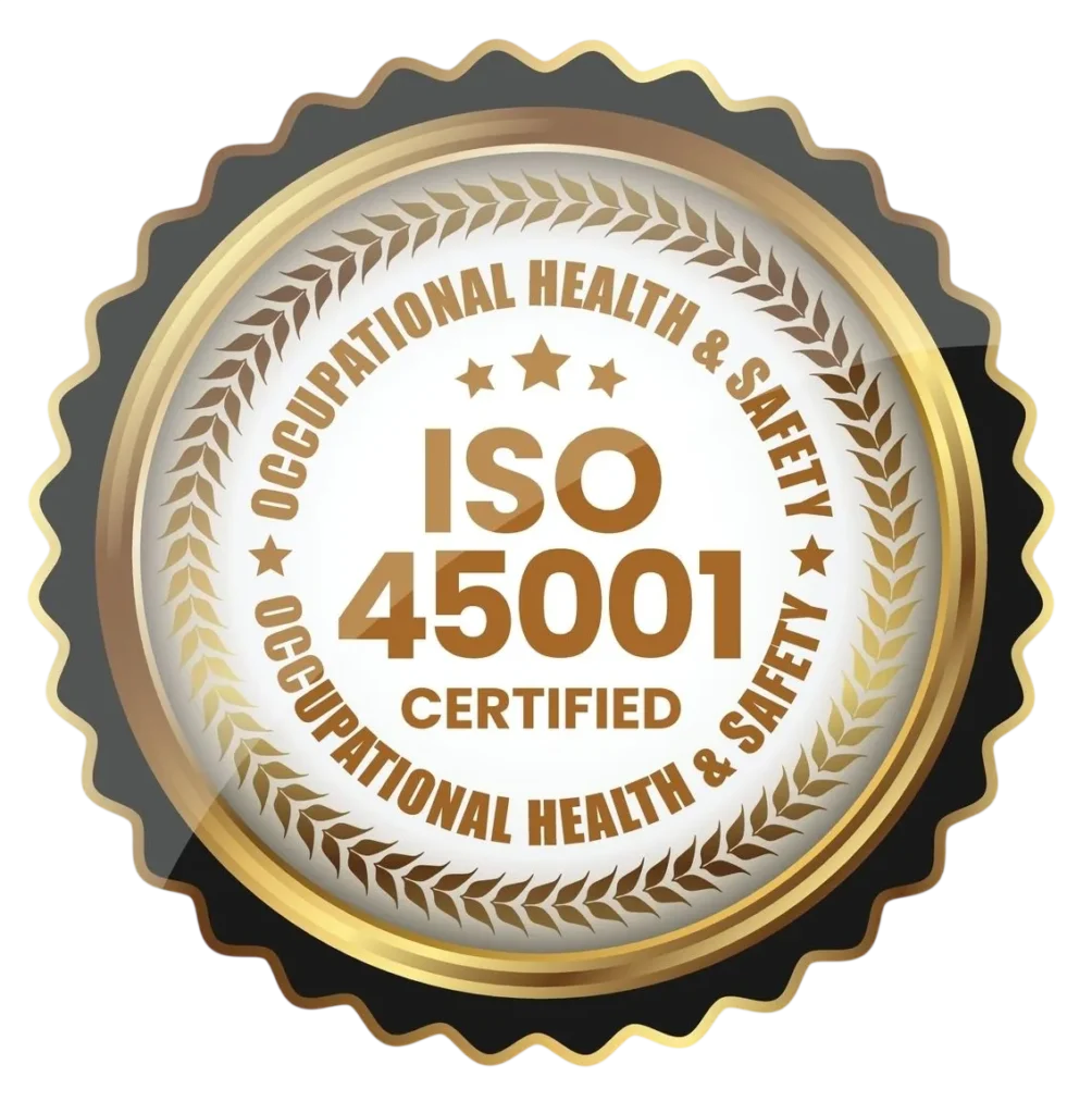 ISO 45001 certified occupational health and safety management system