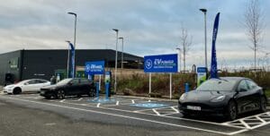 Completed EV charging project at Morrisons Cranbrook - installed by Countrywide Construction Management (CCM Ltd)